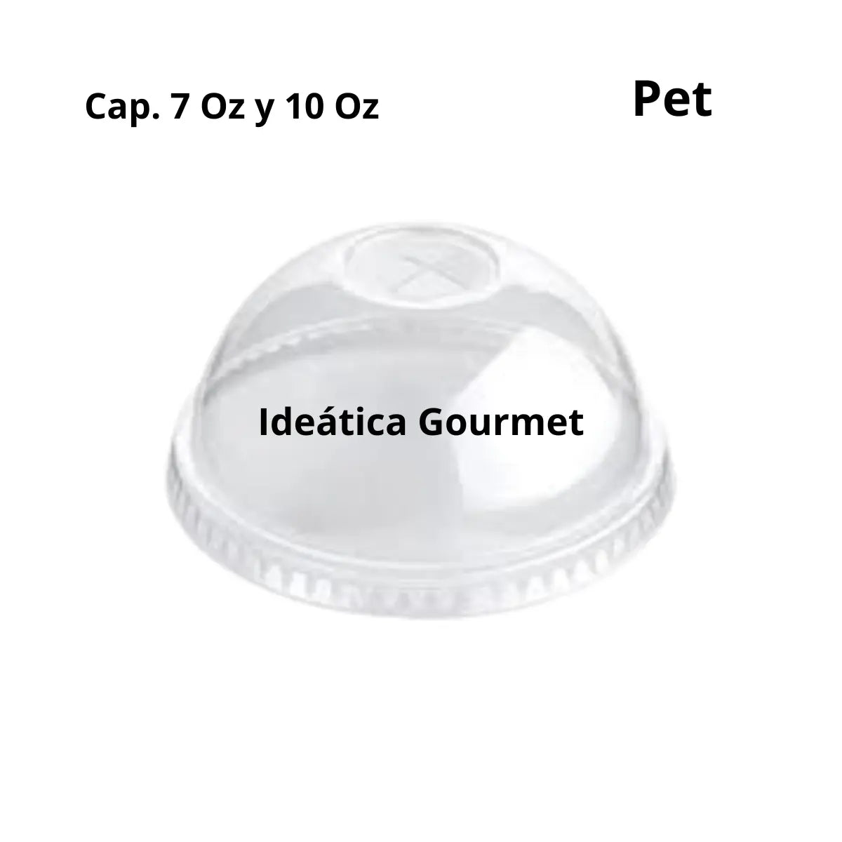 Tapa Domo para Vaso de 7 oz y 10 oz de Plastico Transparente Catering 100 pzas IN
