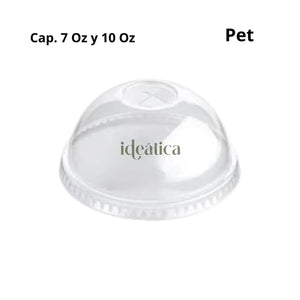 Tapa Domo para Vaso de 7 oz y 10 oz de Plastico Transparente Catering 100 pzas ( Los Vasitos se Venden por Separado ) IN