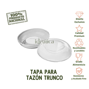 Tapa para Tazon Trunco Postres y Catering - 20 pzas y 100 pzas ( No incluye Tazones )