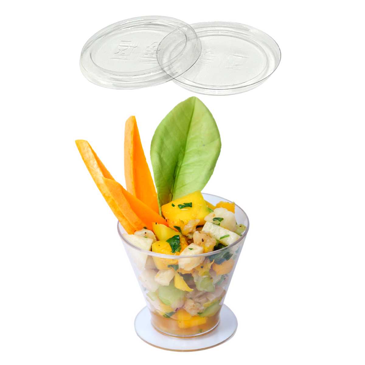 Tapa Flexible para Mini Vasito Shot Postres Candy Bar Catering 100 pzas (Los vasitos se venden por separado) IA