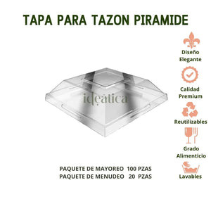 Tapa Flexible para Tazon Piramide Plastico Catering (Los tazones se venden por separado) IA