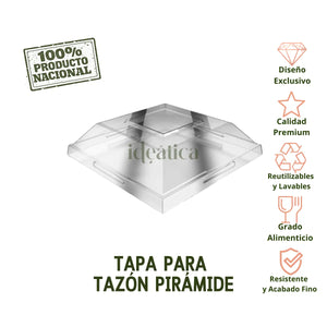 Tapa Flexible para Tazon Piramide Plastico Catering (Los tazones se venden por separado)