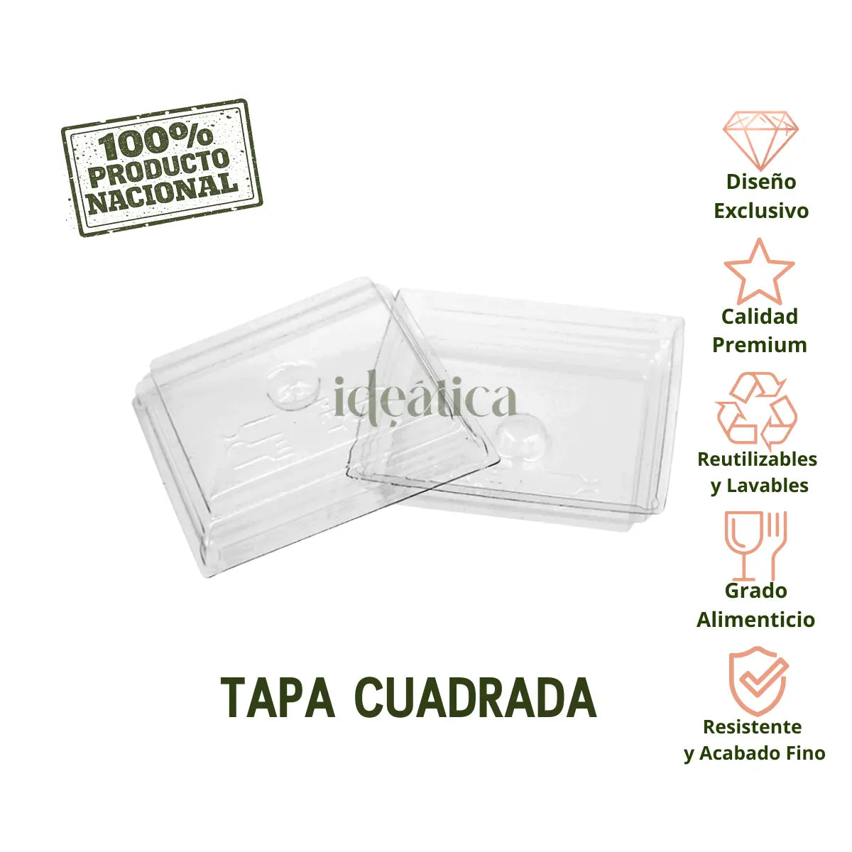 Tapa para Vasito para Postres Piramide Candy Bar Catering 100 pzas (Los vasitos se venden por separado) IA