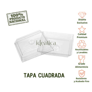 Tapa Flexible para Vasito para Postres Piramide Plastico Catering 100 pzas (Los vasitos se venden por separado)