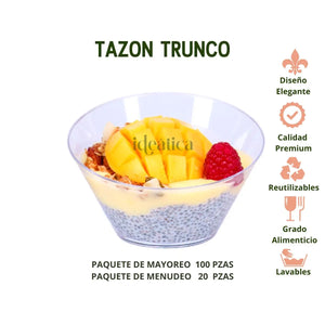 Tazon para Postres Trunco Re-utilizable Candy Bar Catering 7 Oz IA