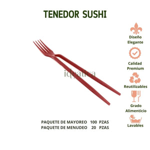 Tenedor Sushi Re-utilizable Plastico  Catering ( 20 Pzas / 100 Pzas ) IA