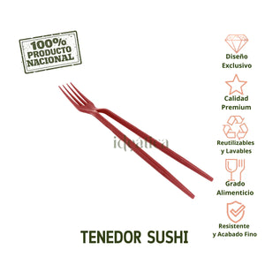 Tenedor Sushi Re-utilizable Plastico  Catering ( 20 Pzas / 100 Pzas )