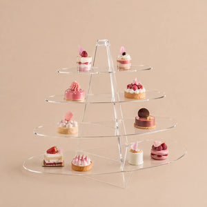 Torre Barco Vela Grande 4 Niveles para Cupcakes Postres y Catering Acrilico