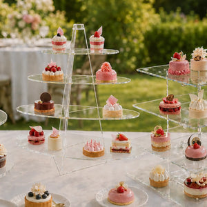 Torre Barco Vela Grande 4 Niveles para Cupcakes Postres y Catering Acrilico