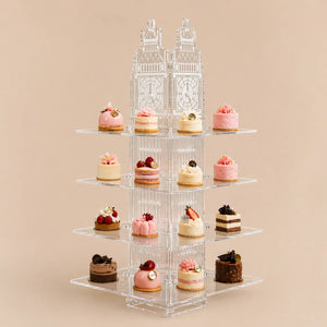 Torre Big Ben Grande 4 Niveles para cupcakes postres y Catering Acrilico