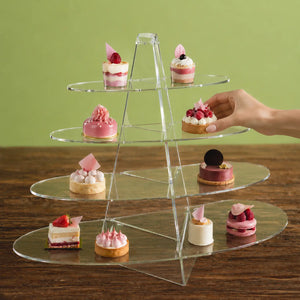 Torre Barco Vela Grande 4 Niveles para Cupcakes Postres y Catering Acrilico