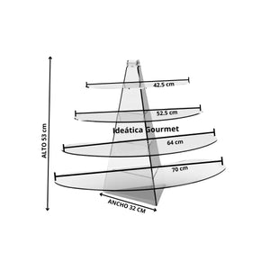 Torre o Base Grande Barco Vela para Cupcakes o Postres de Acrilico Catering 5 Niveles IA