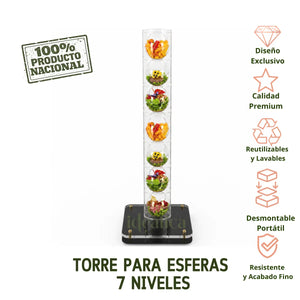 Torre para Esferas Gourmet 7 Niveles Postres y Catering Acrilico