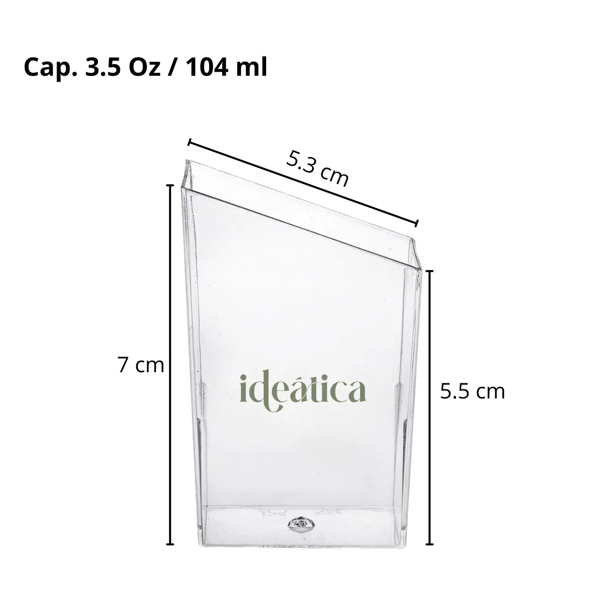 Vasito Cubo para Postres Trunco Re-utilizable Candy Bar Catering 3.5 Oz IA