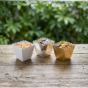 Mini Vasito Piramide para Dulces y Catering - 50 pzas