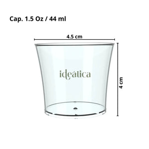 Vasito Mini para Postres Re-utilizable Plastico Catering - 1.5 Oz / 44 ml ( 40 Pzas / 120 Pzas ) IA