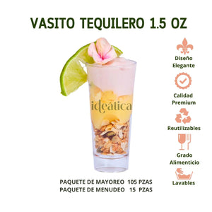 Vasito Tequilero o Caballito para Postres Re-utilizable Candy Bar Catering 1.5 Oz IA