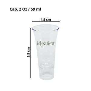 Vasito Tequilero o Caballito para Postres Re-utilizable Plastico Catering  - 2 Oz / 59 ml 90 Pzas PT