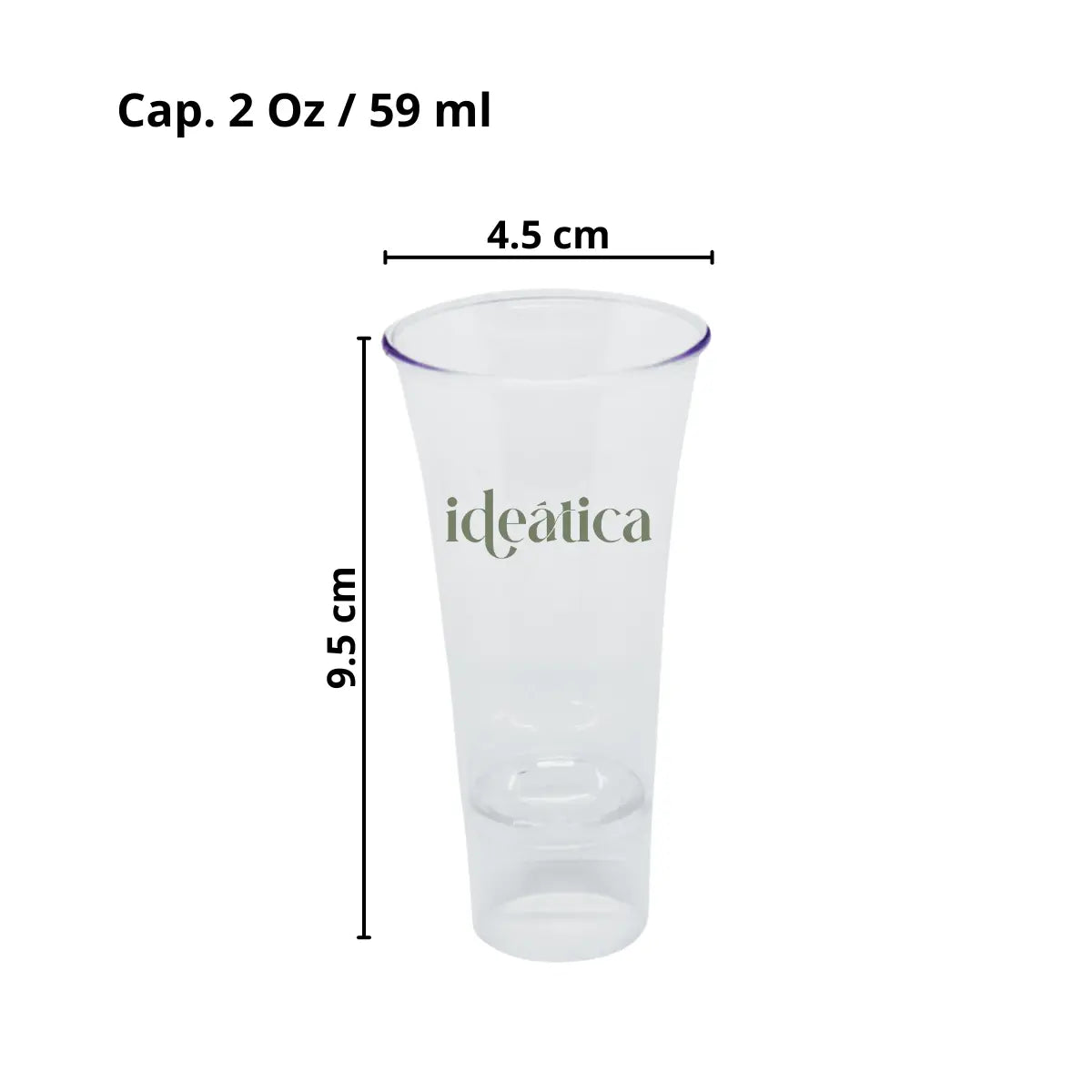 Vasito Tequilero o Caballito para Postres Re-utilizable Candy Bar Catering 2 Oz PLASTHO