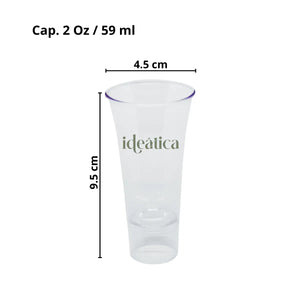 Vasito Tequilero o Caballito para Postres Re-utilizable Plastico Catering  - 2 Oz / 59 ml ( 10 Pzas / 100 Pzas ) PT
