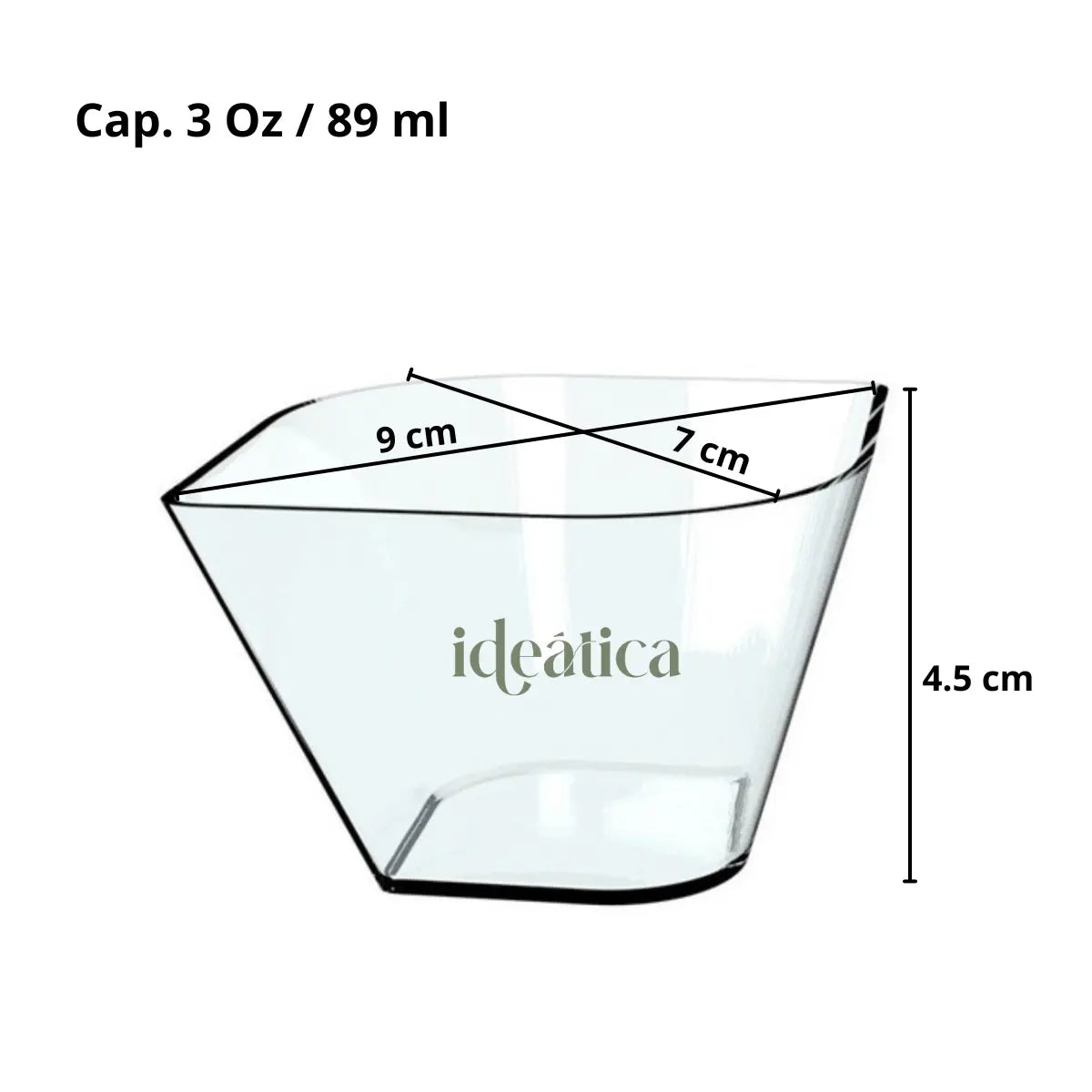 Vasito para Postres Barco Re-utilizable Candy Bar Catering 3 Oz IA