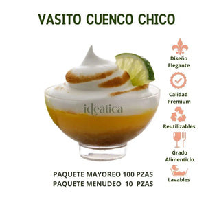 Vasito para Postres Cuenco Chico Re-utilizable Candy Bar Catering 2 Oz IA