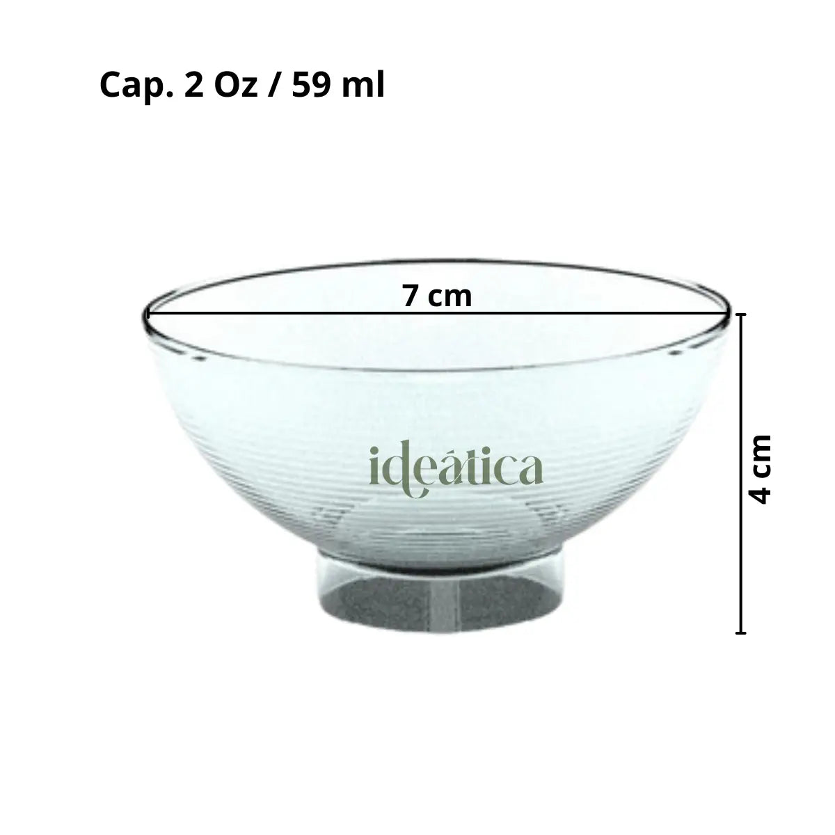 Platito para Postres Cuenco Chico Re-utilizable Candy Bar Catering 2 Oz 100 pzas IA