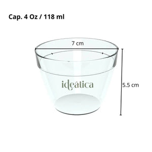 Vasito para Postres Degustacion Re-utilizable Plastico Catering - 4 Oz / 118 ml ( 50 Pzas / 100 Pzas ) IA