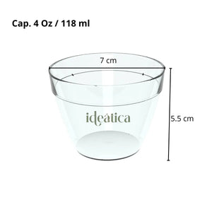 Vasito para Postres Degustacion Re-utilizable Plastico Catering - 4 Oz / 118 ml ( 50 Pzas / 100 Pzas ) IA
