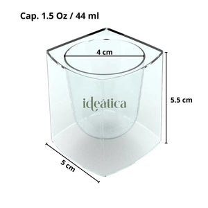 Vasito para Postres Doble Re-utilizable Plastico Catering- 1.5 Oz / 44 ml ( 20 Pzas / 100 Pzas ) IA