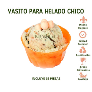 Vasito para Postres Helado Chico Biodegradable Re-utilizable Candy Bar Catering 3 Oz 65 pzas IA