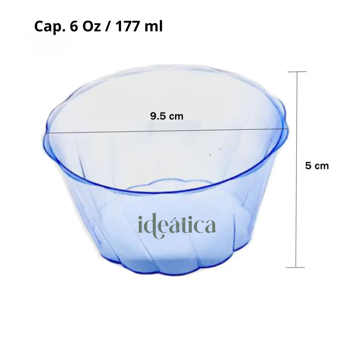 Vasito para Postres Helado Grande Biodegradable Re-utilizable Candy Bar Catering 6 Oz 70 pzas IA