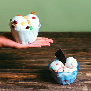 Vasito para Postres Helado Grande Biodegradable Re-utilizable Plastico Catering - 6 Oz / 177 ml ( 70 Pzas ) IA