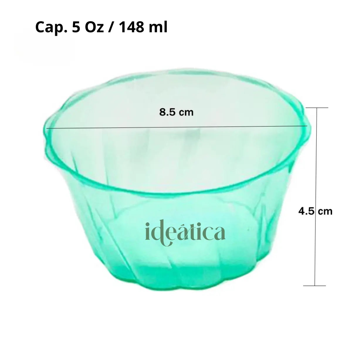 Vasito para Postres Helado Mediano Biodegradable Re-utilizable Candy Bar Catering 5 Oz 65 pzas IA