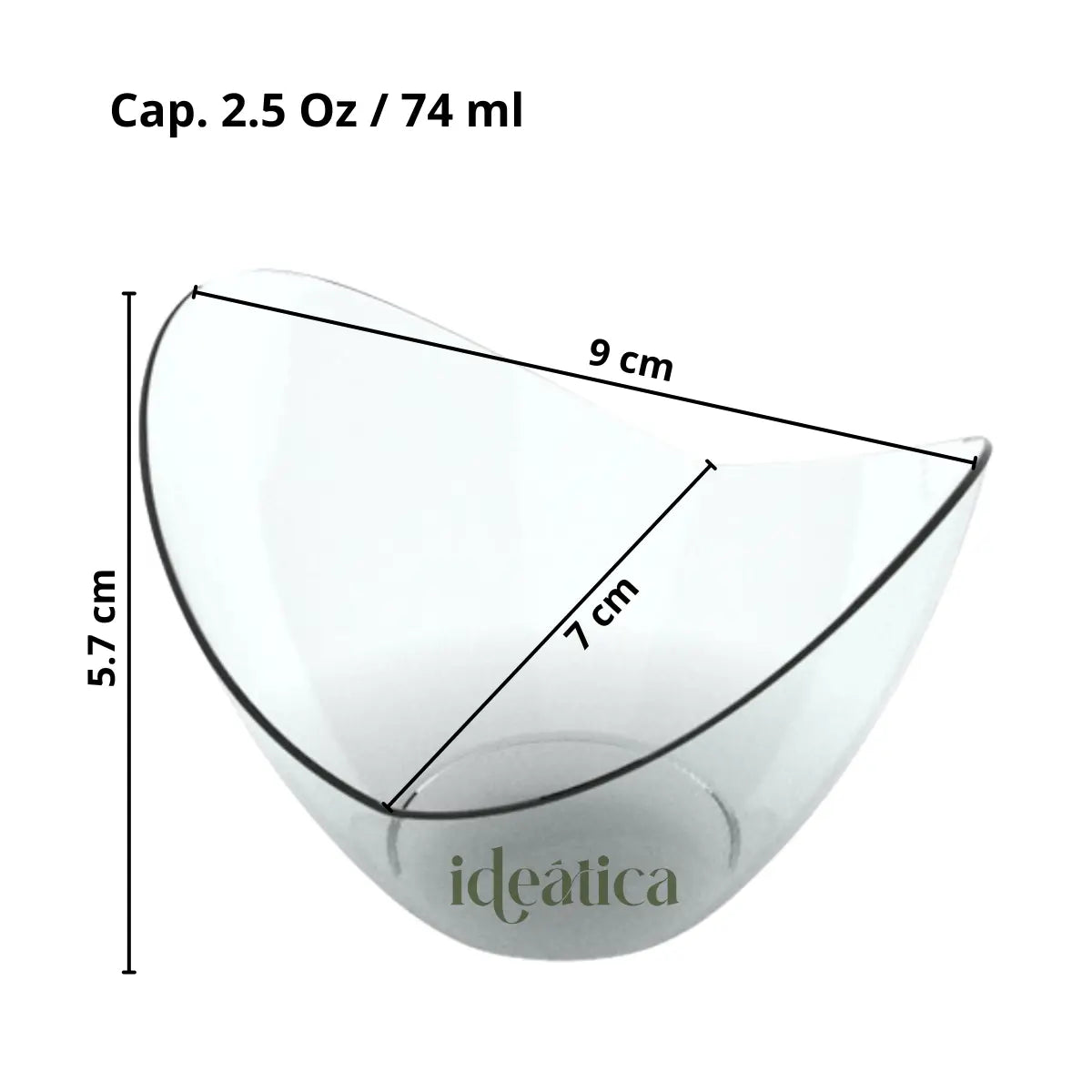 Vasito para Postres Media Naranja Re-utilizable Candy Bar Catering 2.5 Oz 100 pzas IA