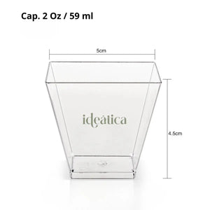 Vasito para Postres Mini Piramide Re-utilizable Plastico Catering - 2 Oz / 59 ml ( 20 Pzas / 100 Pzas ) IA