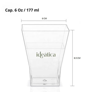 Vasito para Postres Piramide Re-utilizable Plastico Catering - 6 Oz / 177  ml 90 Pzas PT