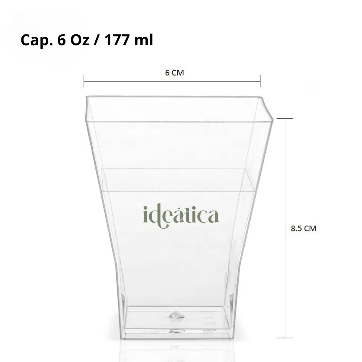 Vasito para Postres Pirámide Re-utilizable Candy Bar Catering 6 Oz 90 pzas Ideatica Gourmet