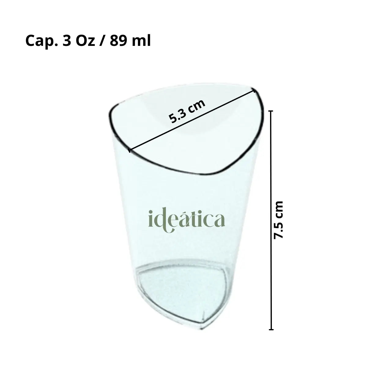 Vasito para Postres Triangulo Re-utilizable Candy Bar Catering 3 Oz IA