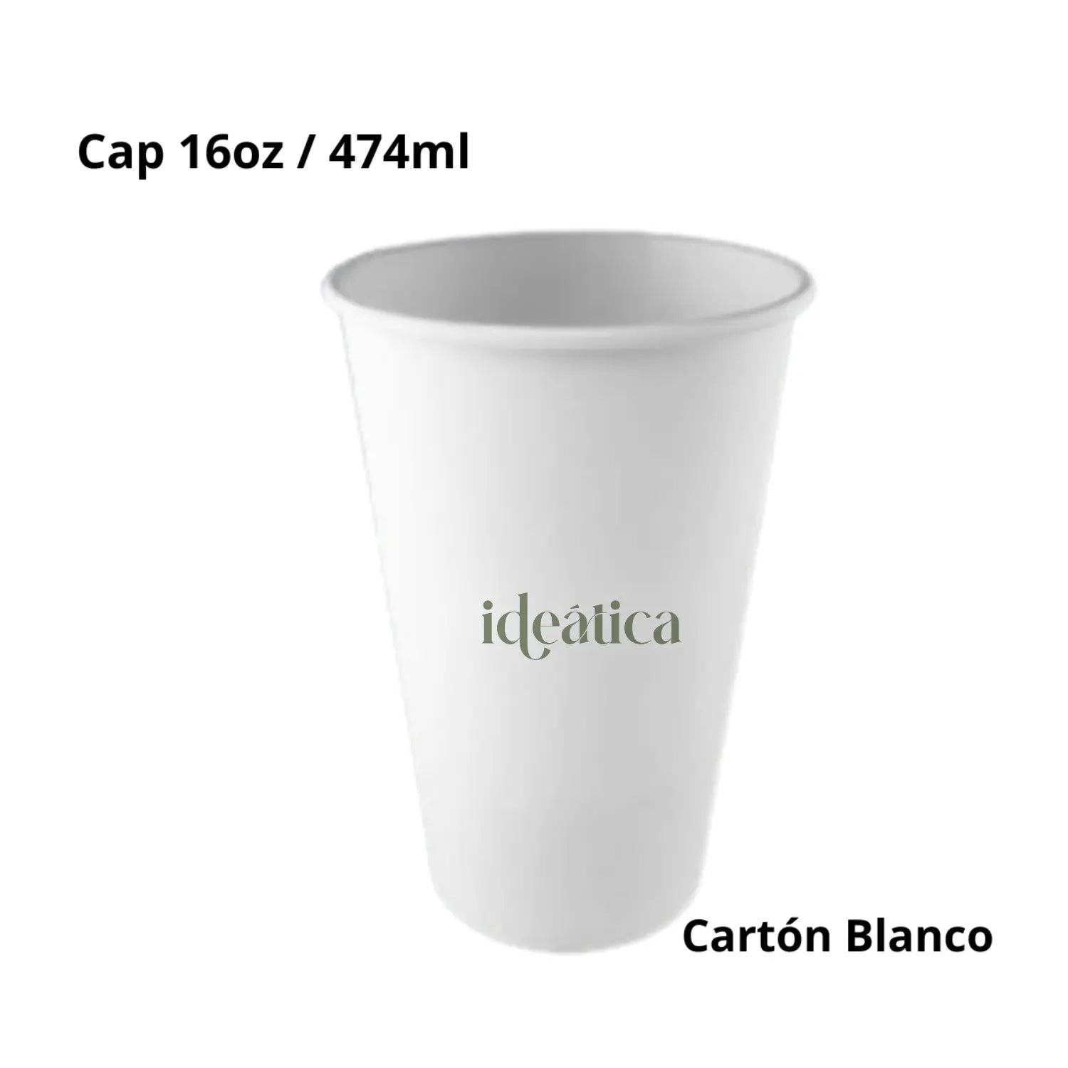 Vaso Para Bebidas o Café de Cartón Blanco Catering 16 Oz / 474 ml -  IN