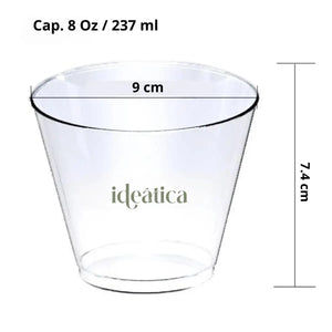 Vaso Coctel para Bebidas Re-utilizable Plastico Catering  - 8 Oz / 237 ml 120 Pzas PT