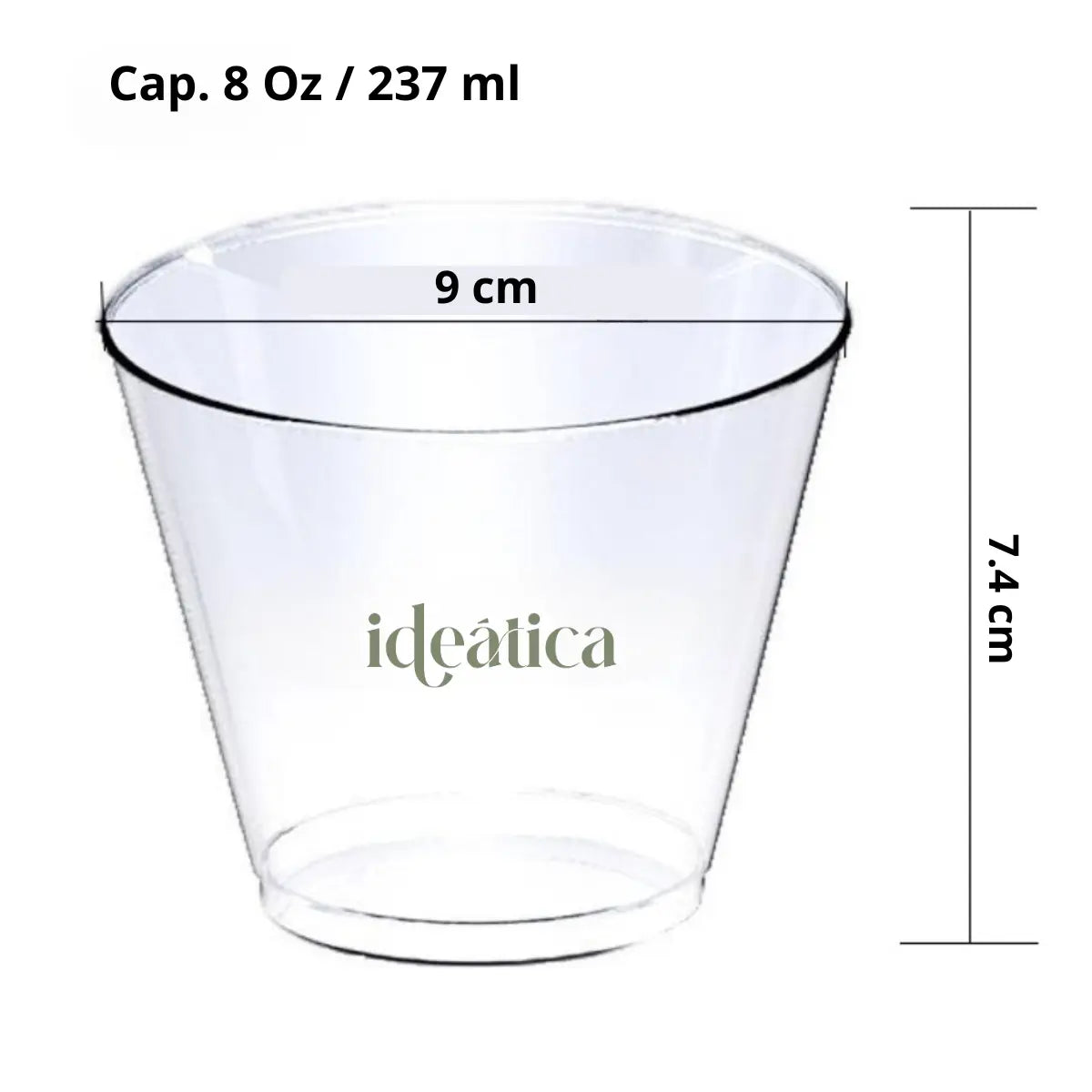 Vaso Coctel para Bebidas Re-utilizable Eventos y Catering 8 Oz PLASTHO