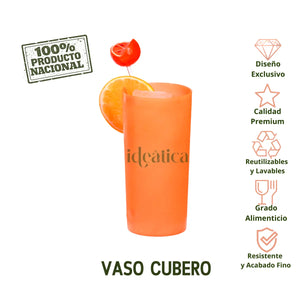 Vaso Cubero para Bebidas Re-utilizable Plastico Catering  - 13 Oz / 384 ml ( 14 Pzas / 70 Pzas )