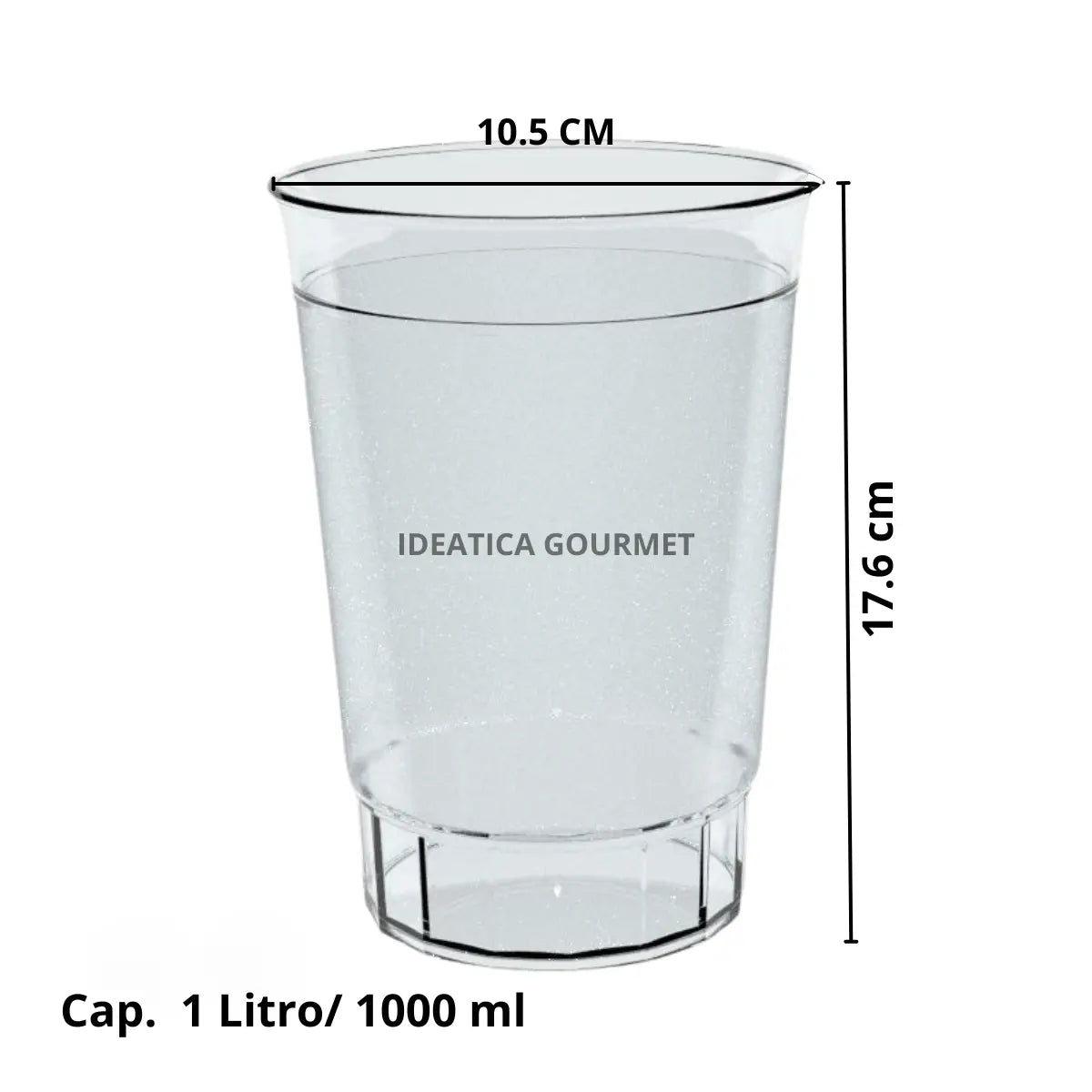 Vaso Grande Clasico para Bebidas Re-utilizable Eventos y Catering 1 Lt IA