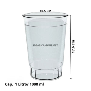 Vaso Grande Clasico para Bebidas Re-utilizable Eventos Plastico Catering 1 LT ( 10 Pzas / 100 Pzas ) IA