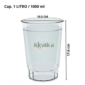 Vaso Grande Clasico para Bebidas Re-utilizable Eventos Plastico Catering 1 LT ( 10 Pzas / 100 Pzas ) IA
