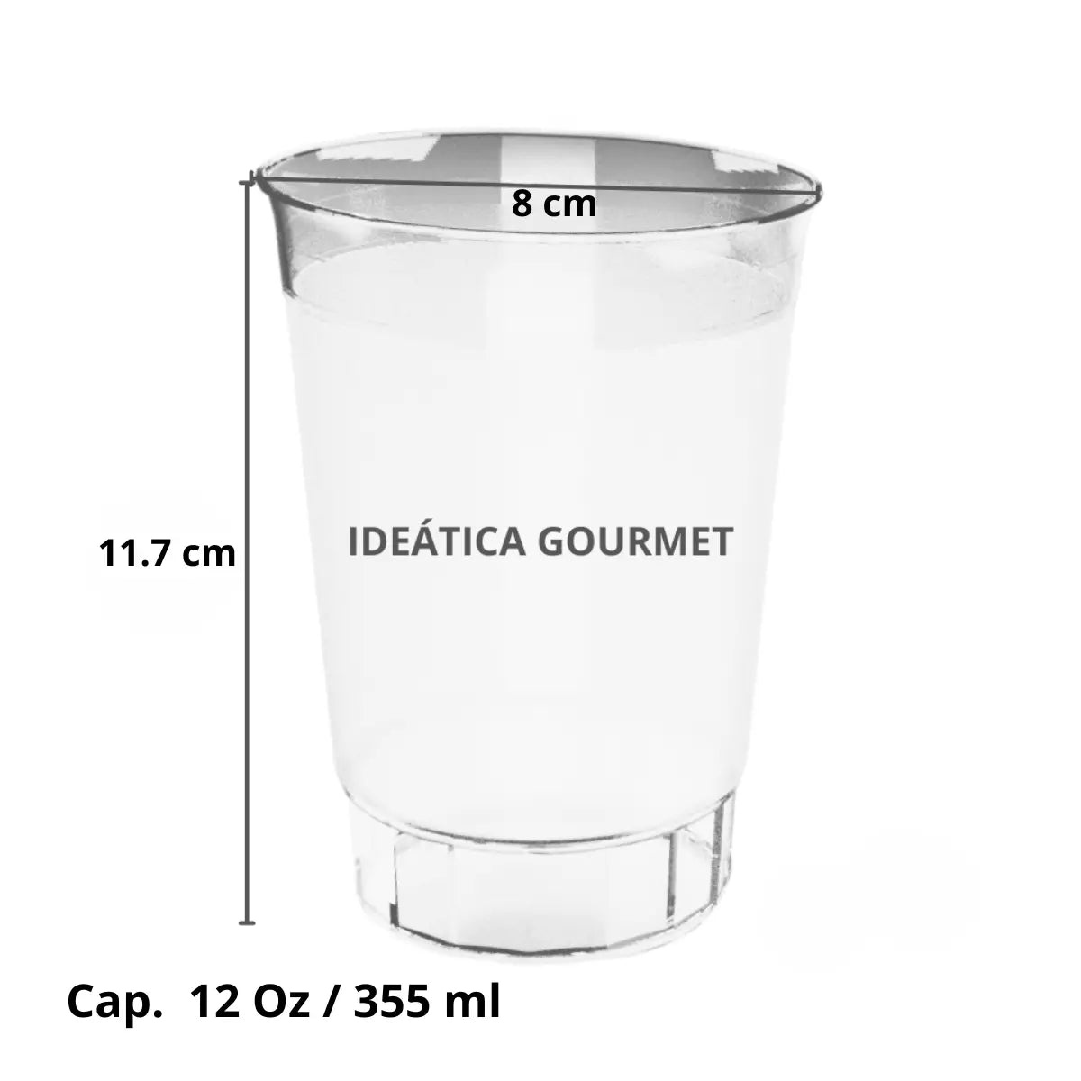 Vaso 12 Oz para Bebidas Re-utilizable Eventos y Catering IA