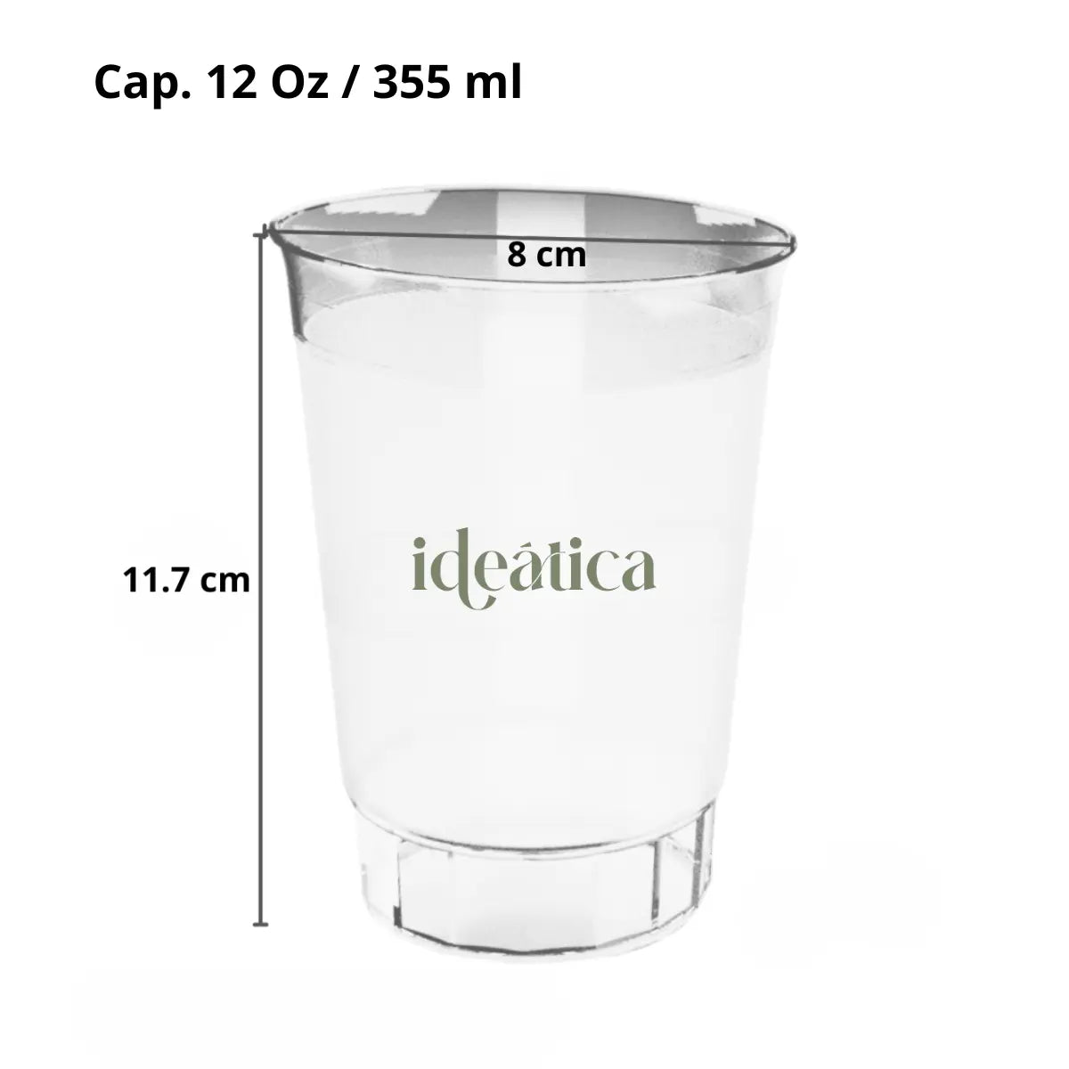 Vaso 12 Oz para Bebidas Re-utilizable Eventos y Catering IA