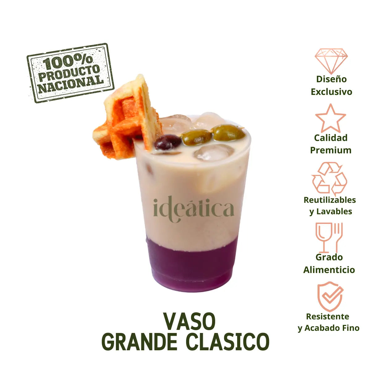 Vaso 12 Oz para Bebidas Re-utilizable Eventos y Catering IA