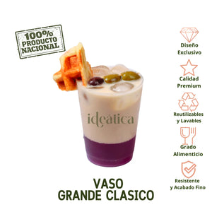 Vaso Grande Clasico para Bebidas Re-utilizable Eventos Plastico Catering  - 12 Oz / 355 ml ( 20 Pzas / 100 Pzas )